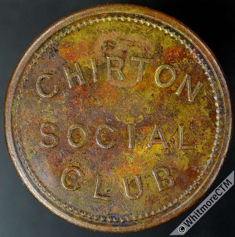 Chirton Northumberland Inn / Pub Token Social Club / 1 PT.  Not in Gardiner