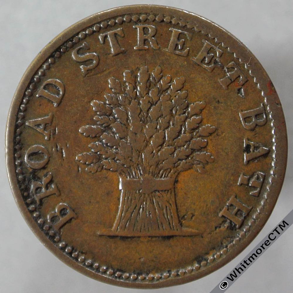 Unofficial Farthing Bath 180 The Wheat Sheaf obv - Very rare. Copper