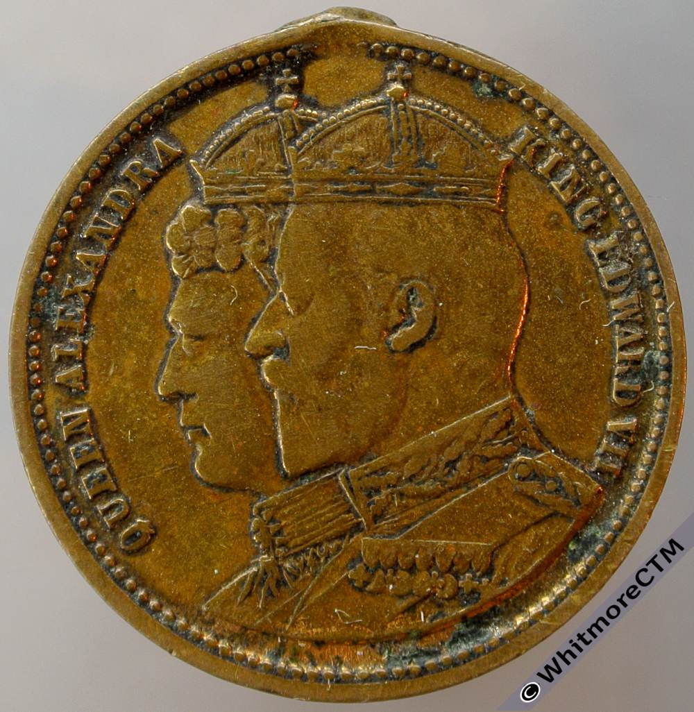 1902 Edward VII Coronation Medal 25mm WE4775 Brass, missing suspender