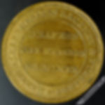 London Token 25mm Allan Son & Ritchie. View of St. Paul's dome. Gilt brass