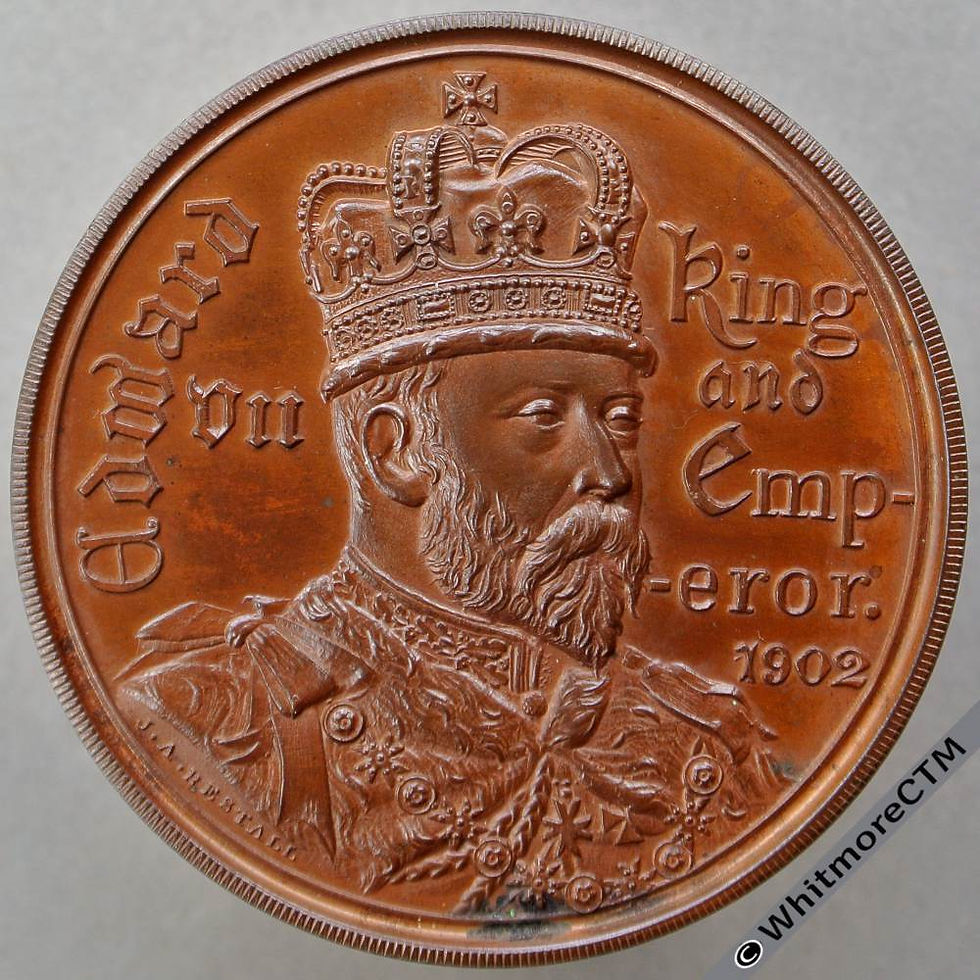 Thumbnail: 1902 Royal College of Music Coronation Medal 38mm WE4512E By Restall. Bronze