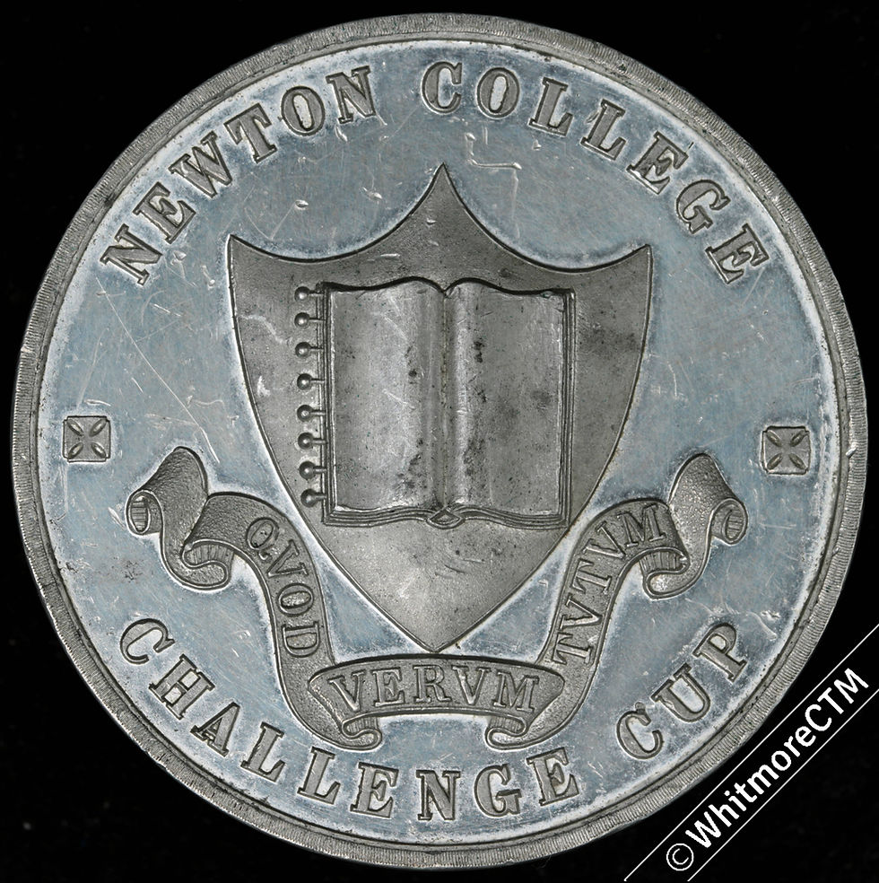 1897 Newton Collage, Newton Abbot Devon, Challenge Cup Medal 45mm W.M OBV