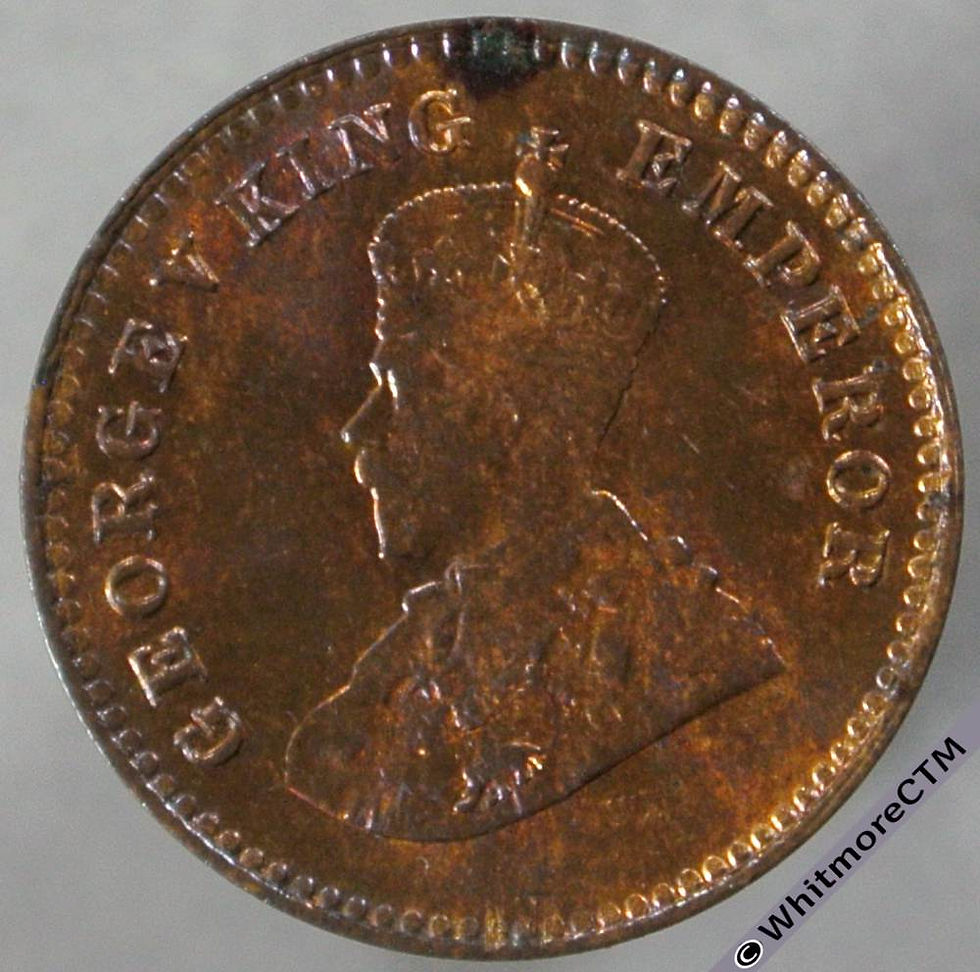1921 India 1/12th Anna S&W 8.548 obv - 70% Luster
