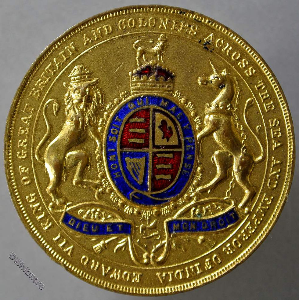 Thumbnail: 1902 Coronation Medal B3796 Edward VII & Alexandria red & blue enamelled 38mm