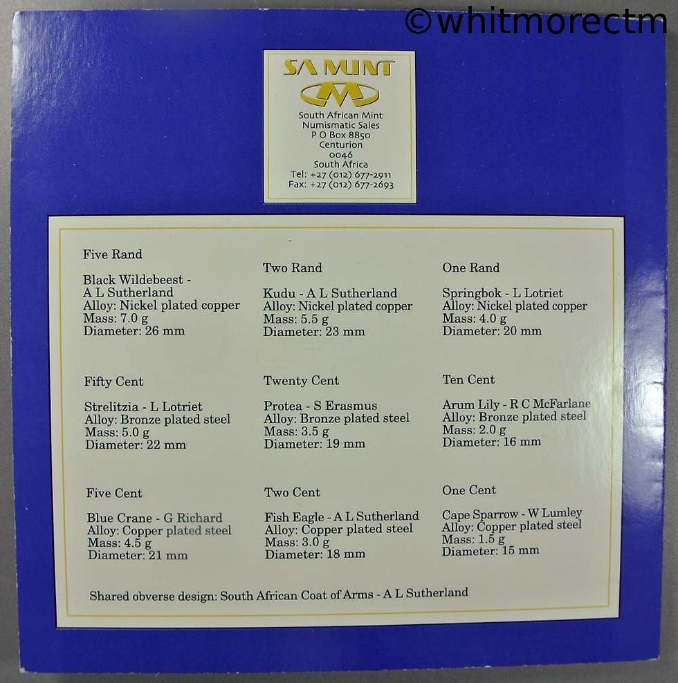 Thumbnail: 1998 South Africa mint sealed Coin set in descriptive folder 3