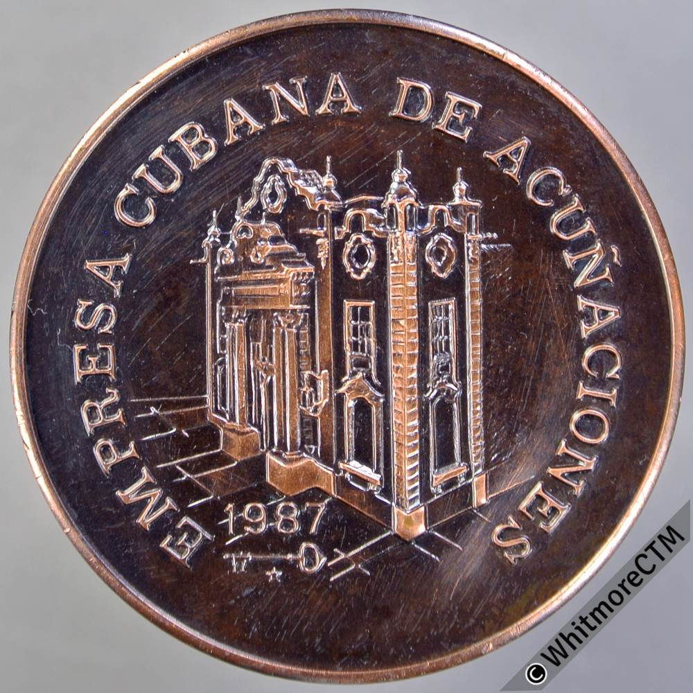 Cuba 1987 View of Cuban Mint Medal 38mm  Bronze