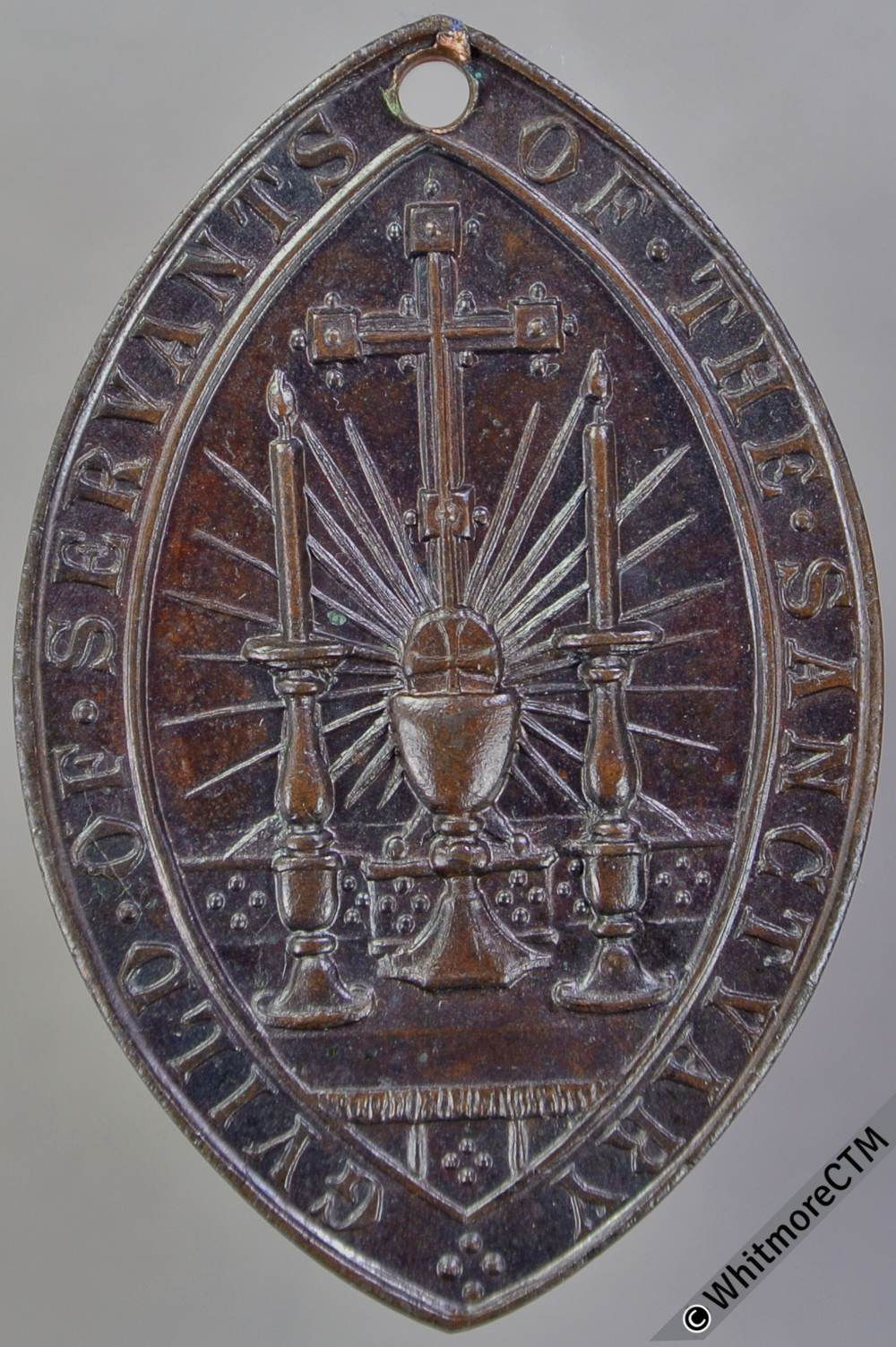 Guild of the Sanctuary. Pelican in its Piety Medal 38x25mm Lens shaped bronze