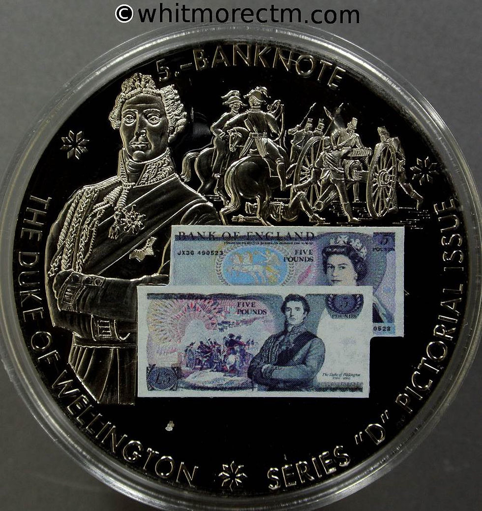 Thumbnail: 1980 British Banknote £5 Series D Medal 50mm Duke of Wellington - Cupro-nickel