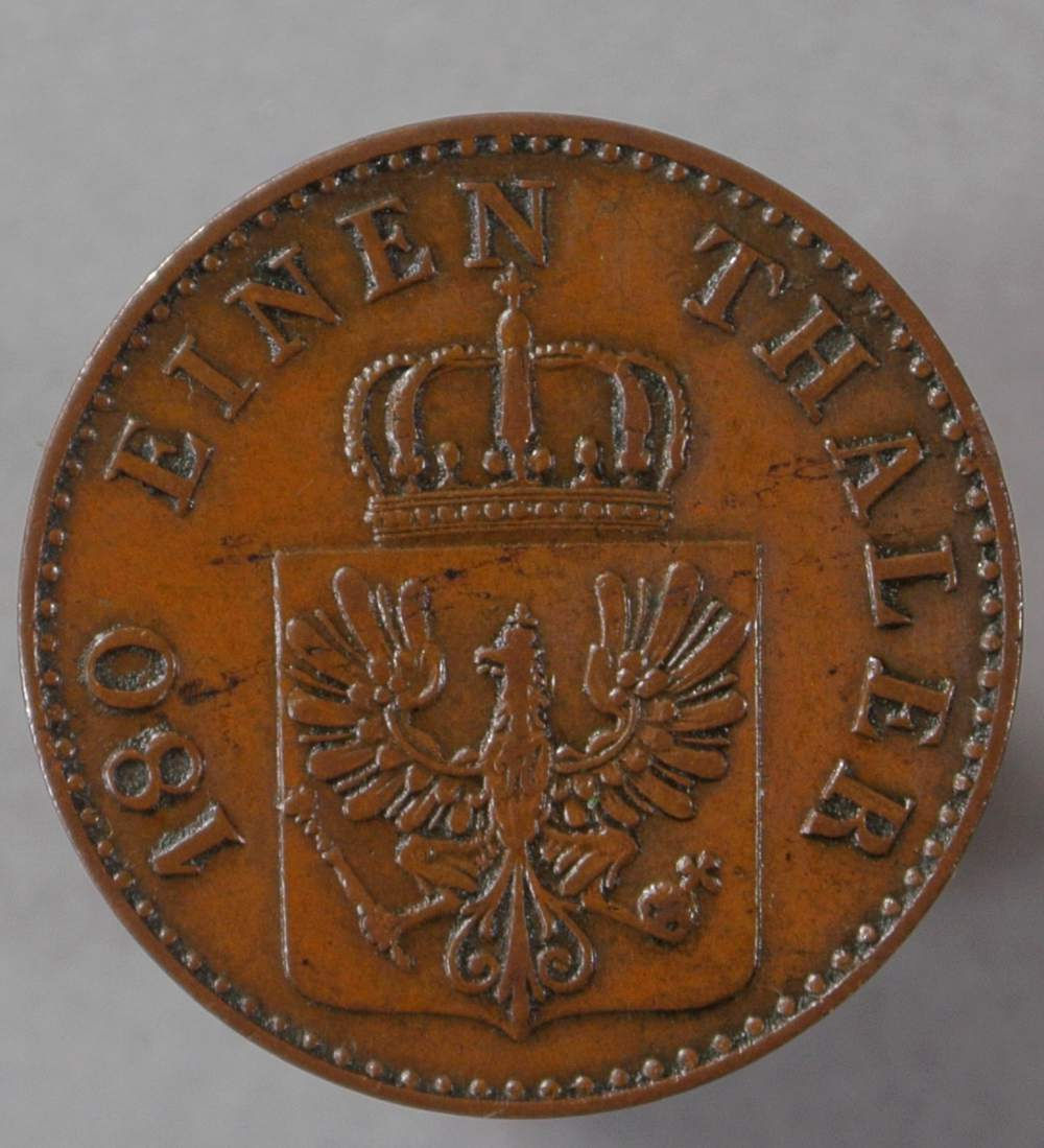 1857 Germany Prussia C143b 2 Pfennig coin 1857A