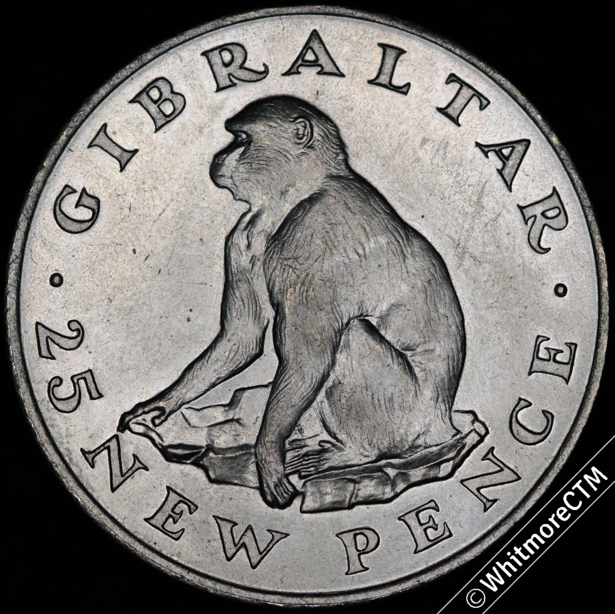 1971 Gibraltar 25 New Pence Barbary Ape Crown KM# 5