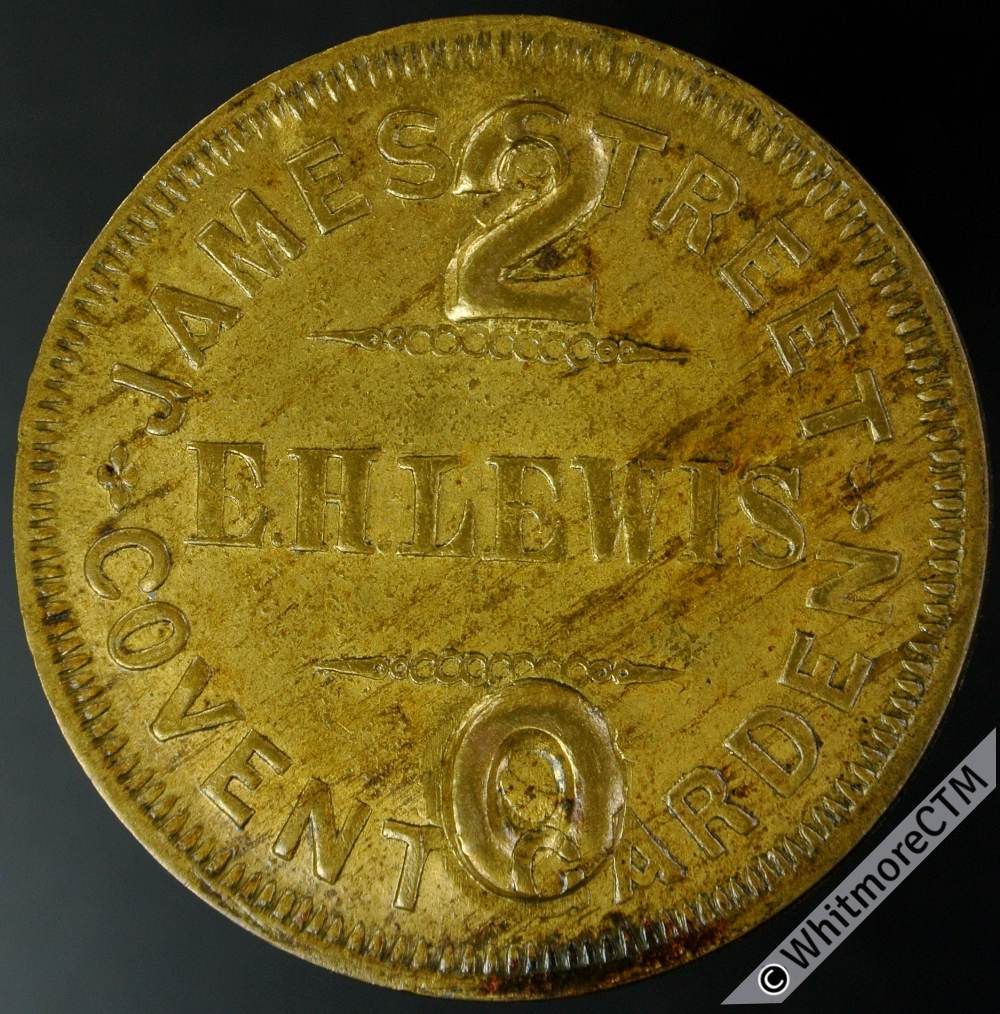 Market Token Covent Garden 32mm E. H. Lewis James Street. Twenty shillings