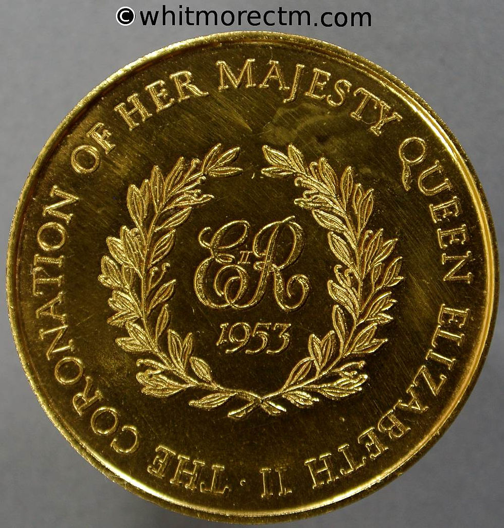 1953 Coronation of Queen Elizabeth II Medal 33mm B4436 Gilt bronze