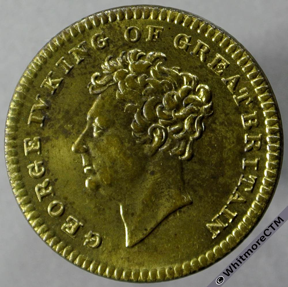 1830 Death of George IV Medallion obv 24mm as B1401 but rev exergue blank