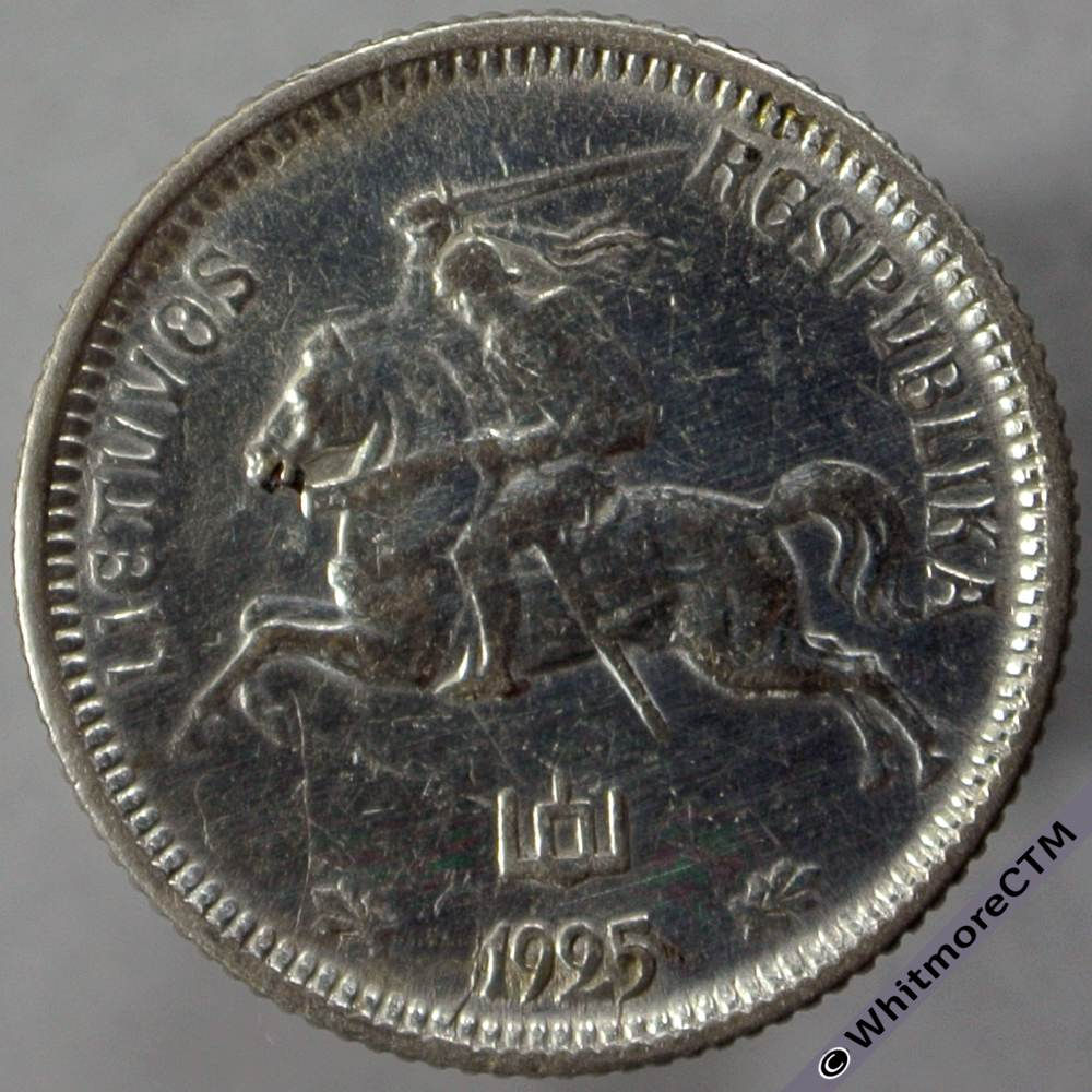 1925 Lithuania 1 Litas obv - Silver