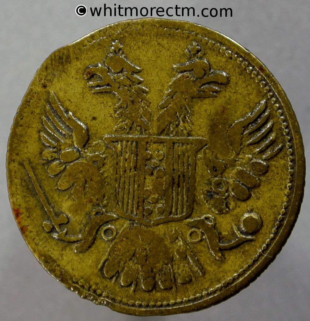 23mm Value Stated Token Double-headed Eagle & Shield J.G. 1½ all incuse