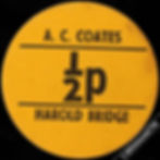 Thumbnail: Harold Bridge (Cambs) A.C.Coates Pickers Ticket Token 42mm ½p Cardboard
