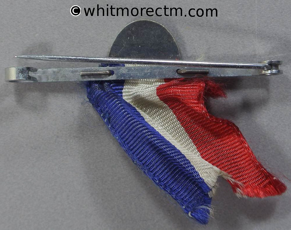 1937 Intended Coronation Edward VIII Medal 20x15mm oval silver on tie­pin