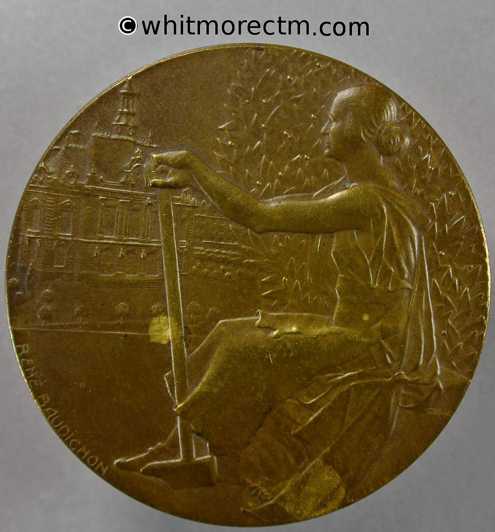 1928 France Levallois­ Perret (Paris) Certificat d’Etudes Primaires Medallion 50mm