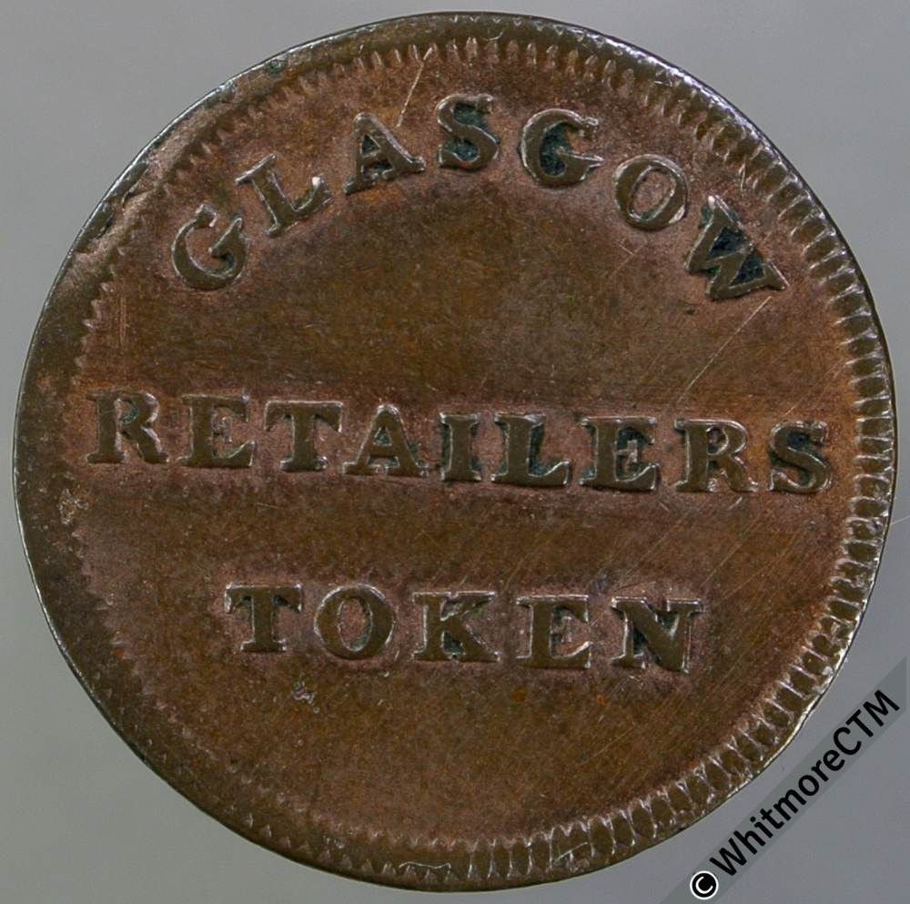 Unofficial Farthing Glasgow 7370 1828 Retailers token one Farthing