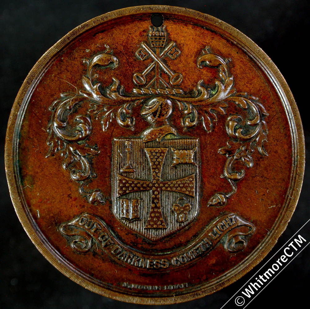 Wolverhampton Perfect Attendance School Medal 51mm D2722 By Moore. Bronze