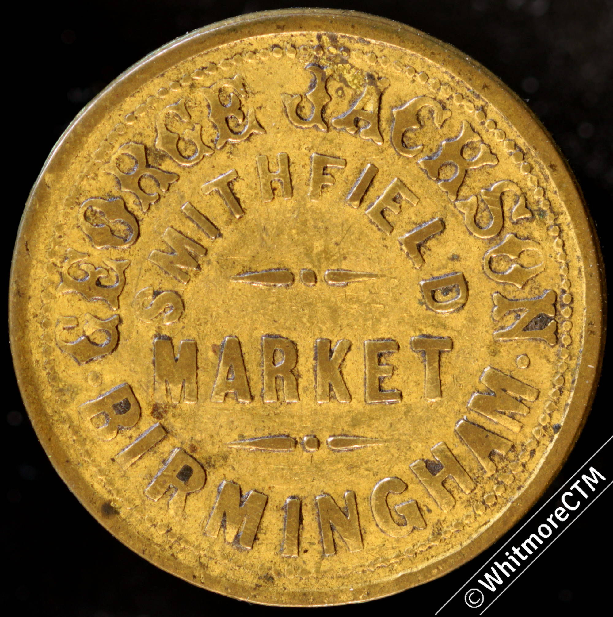 Birmingham Smithfield Market Token 25mm W4700 1s/- George Jackson - Brass