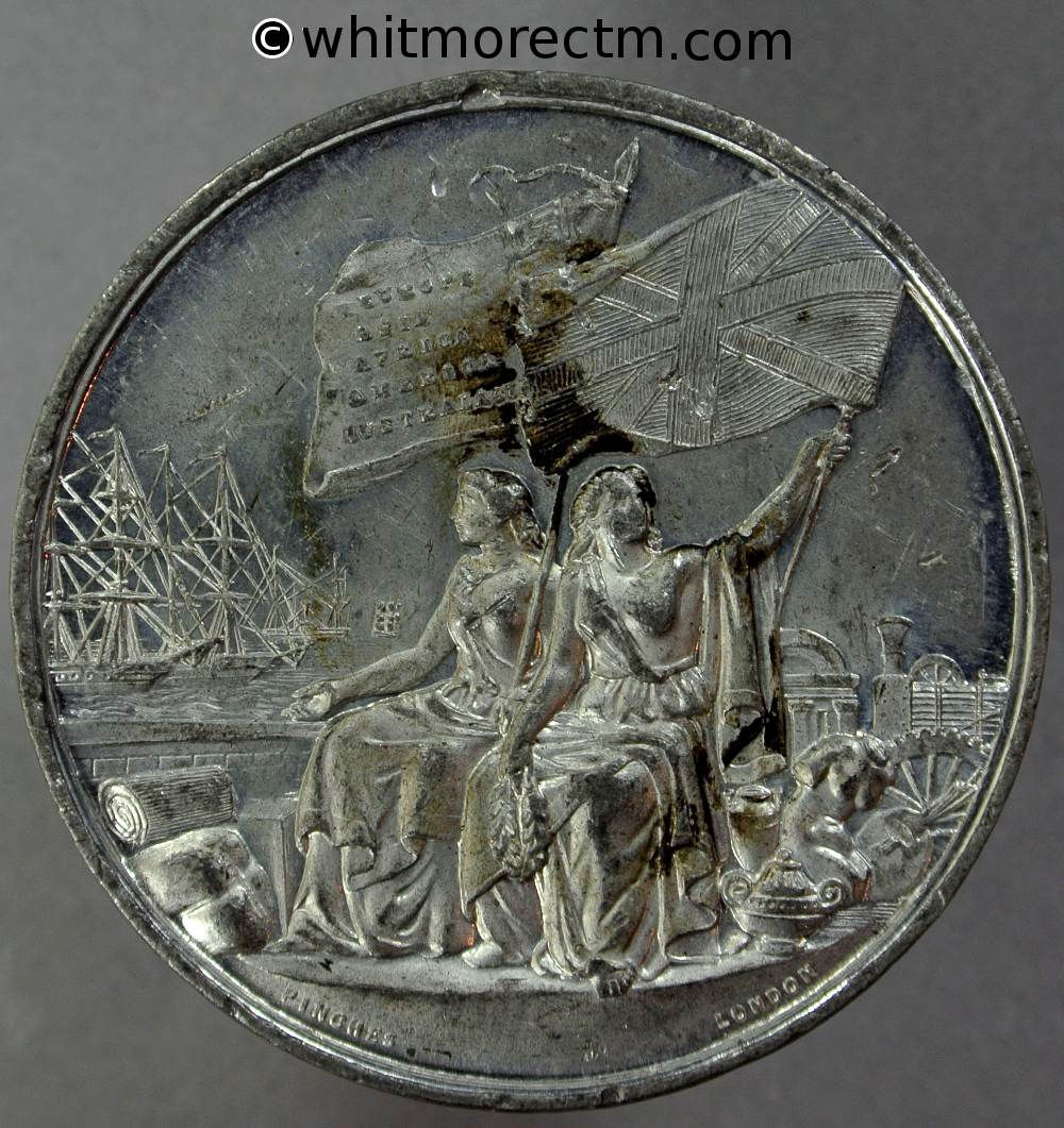 1862 Crystal Palace International Exhibition Medal 41mm B2741 By Pinches. W.M