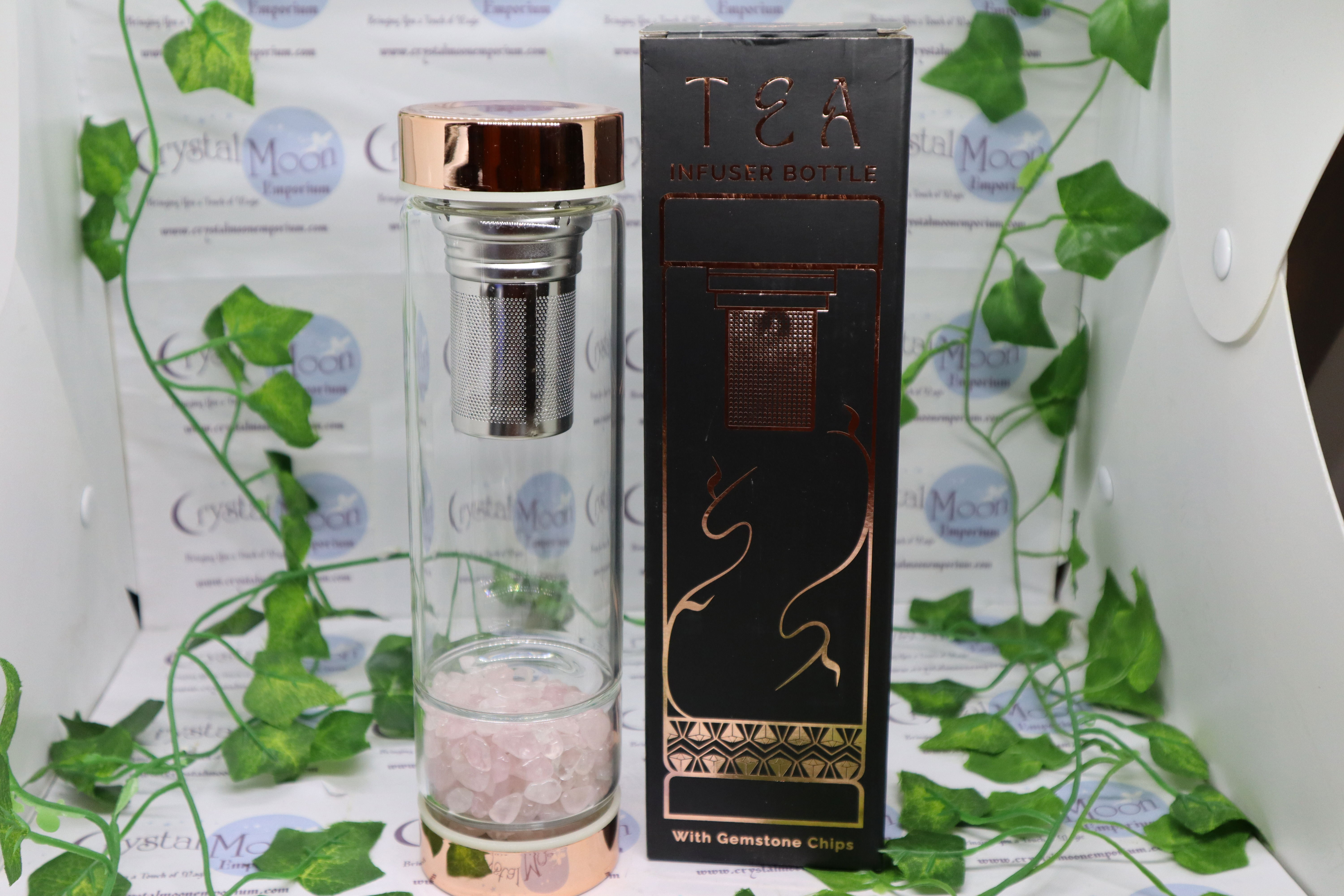Crystal Glass Tea Infuser Rose Quartz