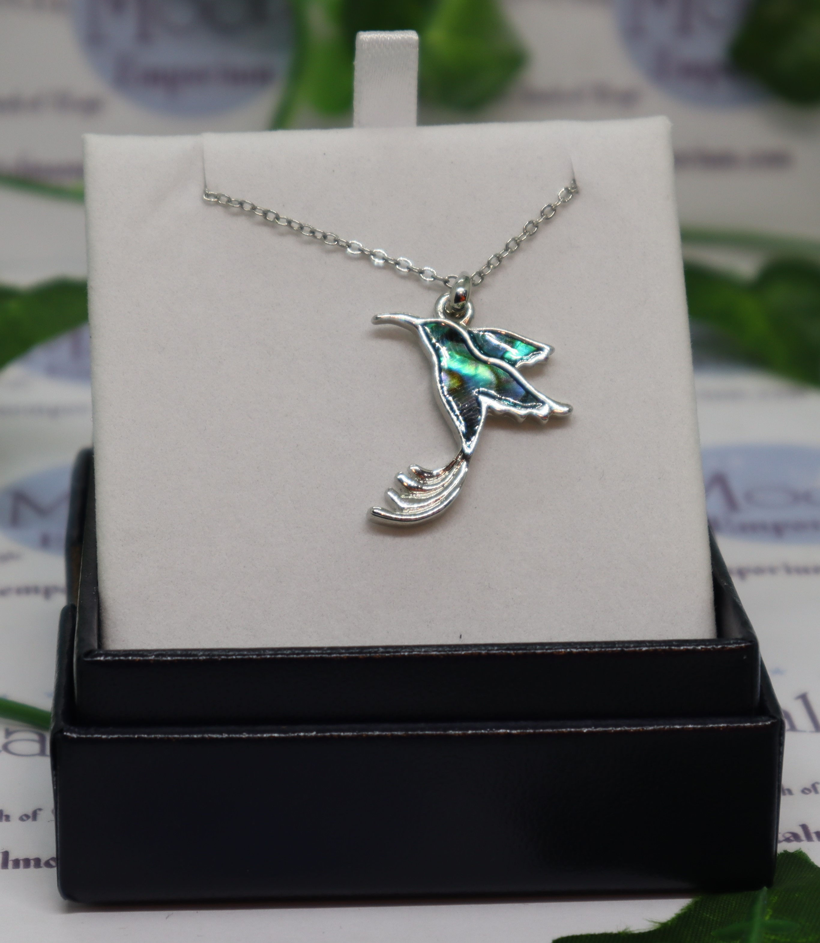 Paua Shell - Humming Bird Necklace