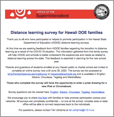 Take This Survey Enter To Win An Ipad Or Chromebook