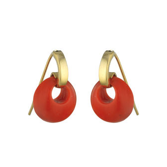 Round Creole Coral Earrings in 18kt Gold - Bruno Mazza.jpg