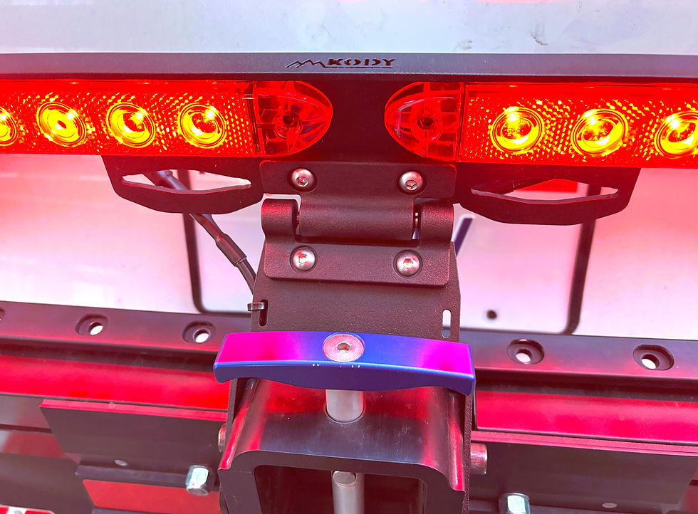 Thumbnail: Kody Technologies Bike Rack Light on a 1Up Equip-D bike rack.