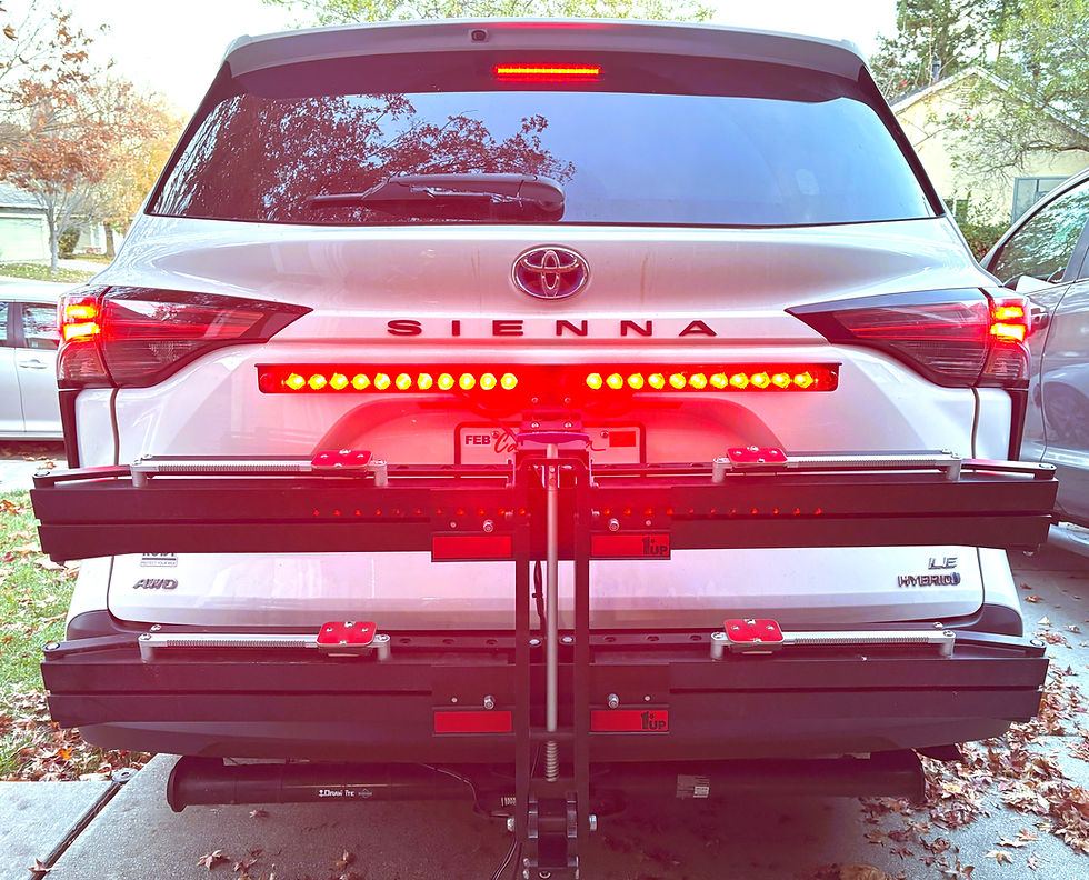 Thumbnail: Kody Technologies Bike Rack Light on a 1Up Equip-D bike rack.