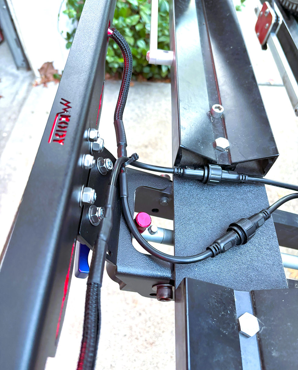 Thumbnail: Kody Technologies Double 12" Bike Rack Light on a 1Up Equip-D bike rack.
