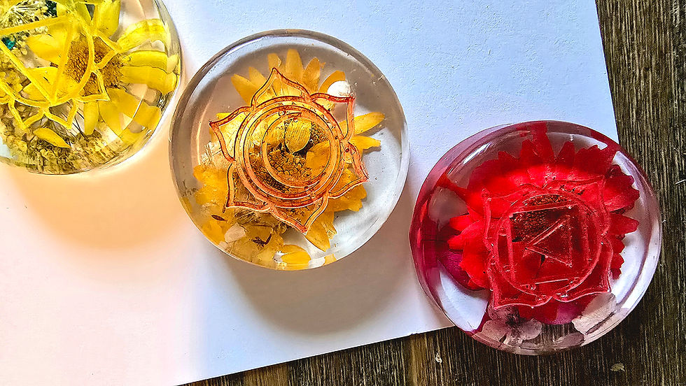 Thumbnail: Set of 7 Chakra with real pressed flowers