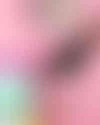 flatlay image photo of coffee shop essentials: coffee cup, beans, etc. on pink photo backdrop