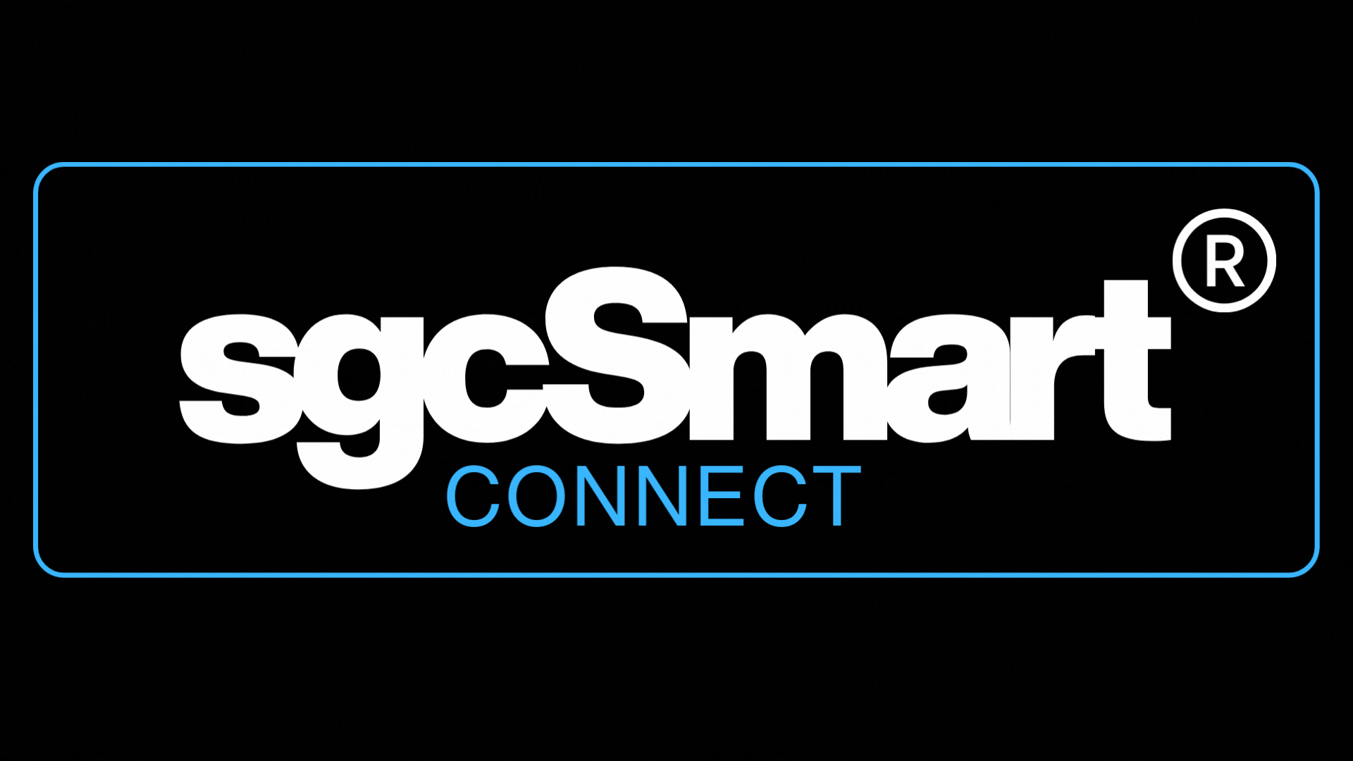“sgcSmart Connect logo on a black background, featuring the white ‘sgcSmart’ wordmark with a registered trademark symbol 