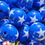 Thumbnail: 20MM Cobalt Blue with White Stars Chunky Bubblegum Beads, Acrylic Beads in Bulk,