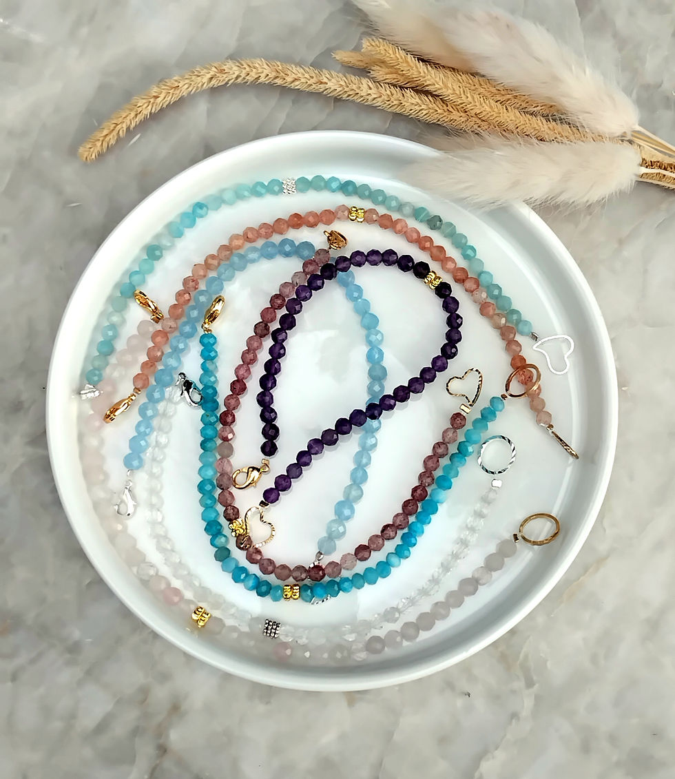 Bracelets fins perles facettées de 4 mm