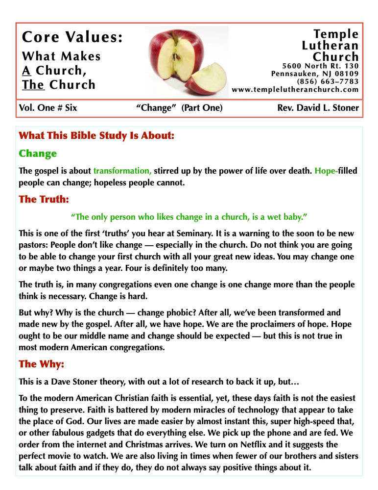 Core Values #6 Change