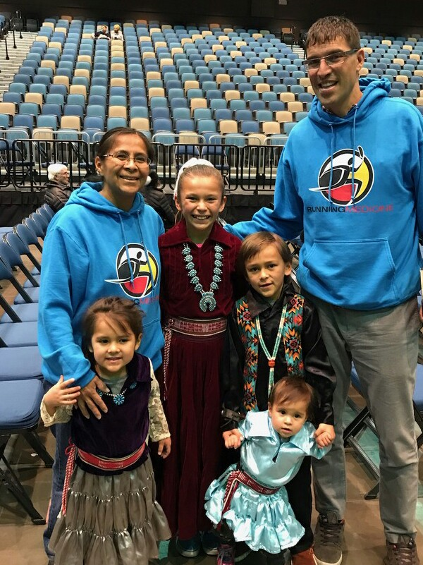 Dr. Fleg and family (left to right): Shandiin, 5, wife Shannon, Nizhoni, 11, Bah'hozhooni, 8, and Sihasin, 2
