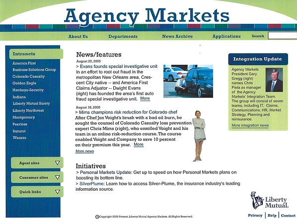 Liberty Mutual Agency Markets Intranet Homepage