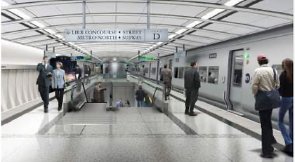 Photo realistic drawing of the inside of a new subway station