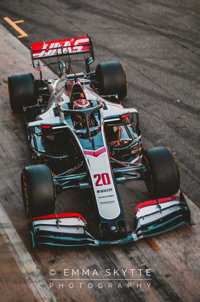 F1 driver Kevin Magnussen in his Haas at Barcelona pre-season testing 2020