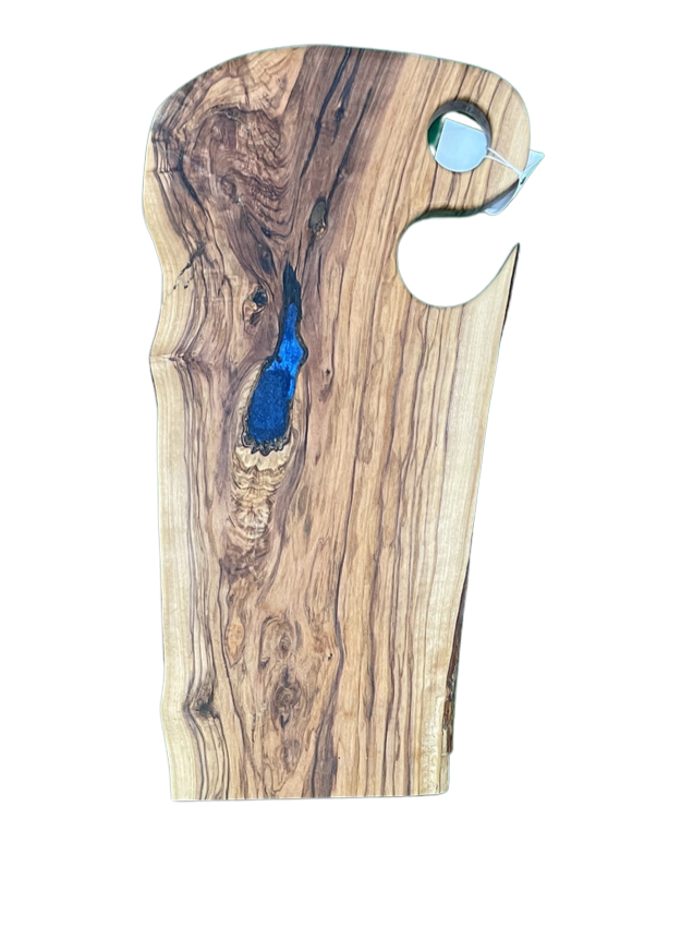 Charcuterie Board --Olive Wood/Blue Epoxy