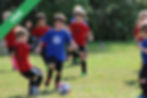 A boy in a football shirt kicking a ball