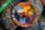 Mixed paints on a plate