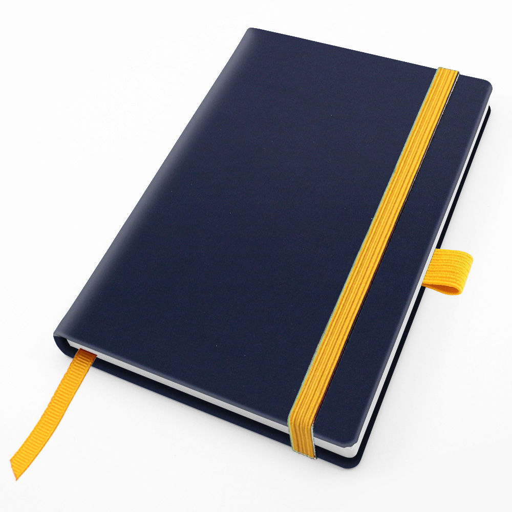 RECYCOPLUS Recycled Pocket Casebound Notebook with Elastic Strap & Pen Loop in 5