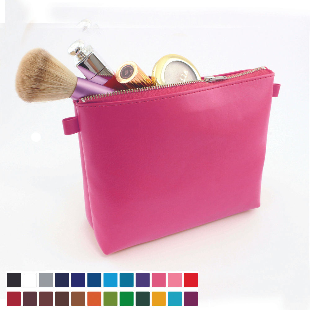 Toiletry or Accessory Case in Belluno, a vegan coloured leatherette with a subtl