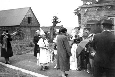 Coronation Day outside the Village Hall, 1953
