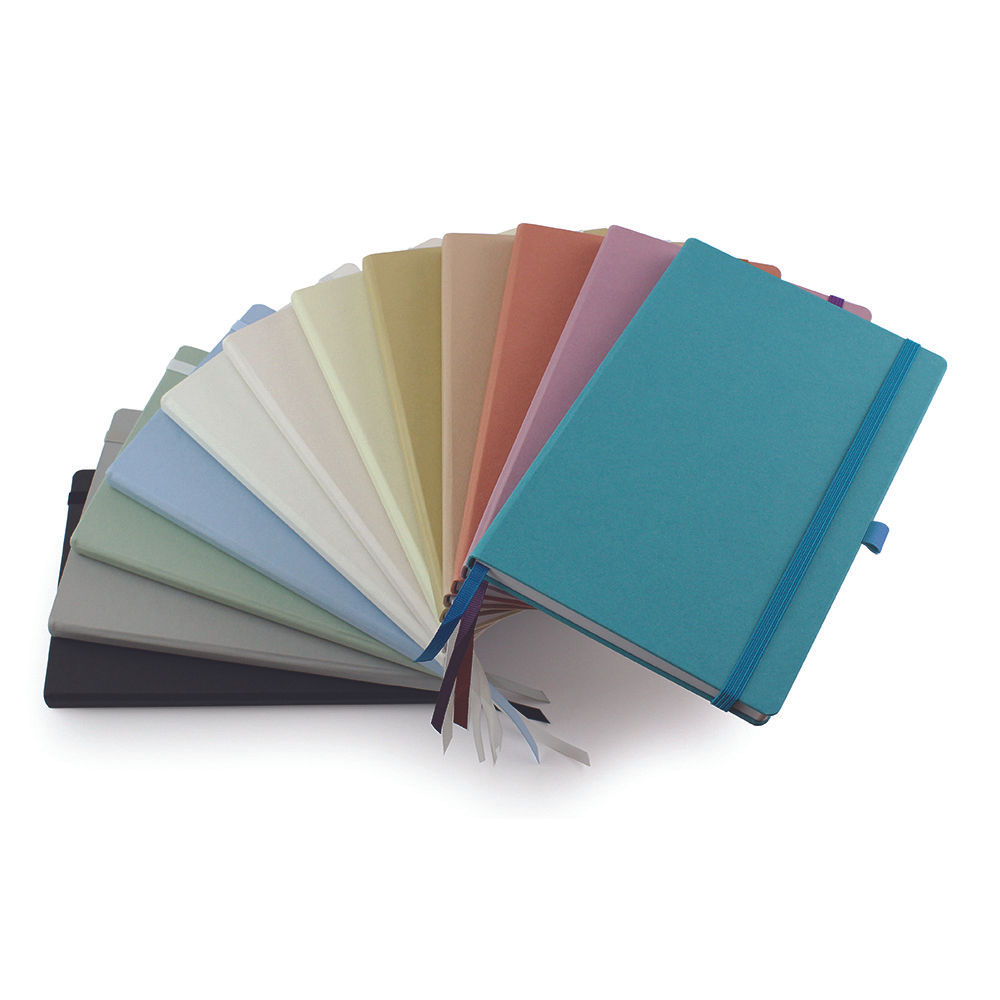 Cafeco Recycled A5 Casebound Notebook with Elastic Strap & Pen Loop
